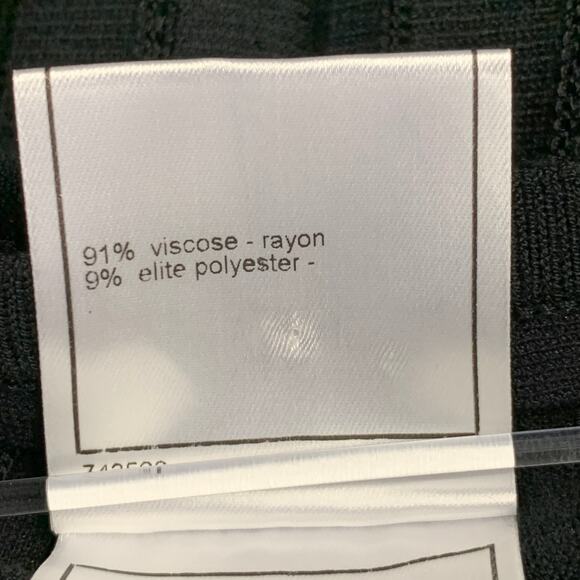 CHANEL Vintage 2005 Size 6 Black Viscose Blend Pleated Elastic Waistband Skirt - Picture 8 of 8